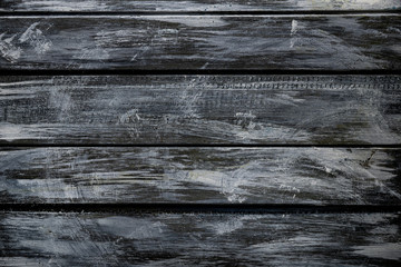 Fototapeta premium Worn black and white horizontal boards top view