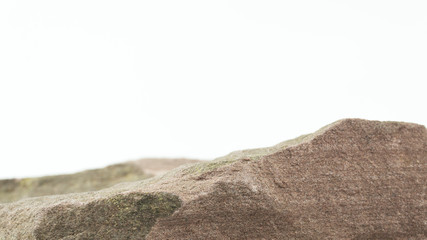 Rock cliff isolated on White background, for product display, construction work, decorate large buildings, Blank for mockup design..