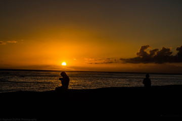 Naklejka na ściany i meble Sonnenuntergang auf Hawaii