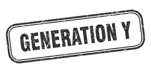 generation y stamp. generation y square grunge black sign