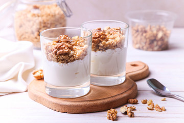 parfait dessert with nuts
