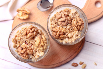parfait dessert with nuts