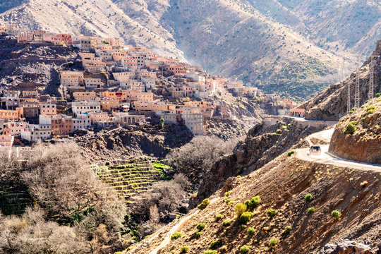 Amazing Berber village located in High Atlas mountains, Morocco