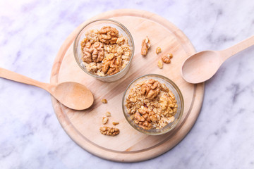 dessert parfait with nuts