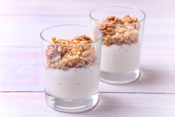 parfait dessert with nuts