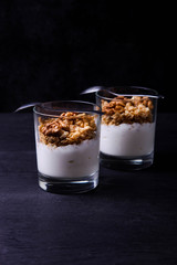 dessert parfait with nuts