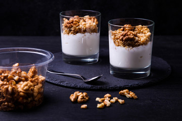 dessert parfait with nuts
