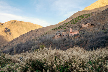 Berber village located high in Atlas mountains, Morocco