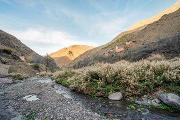 Berber village located high in Atlas mountains, Morocco