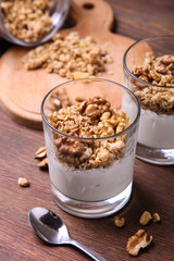 parfait dessert with nuts