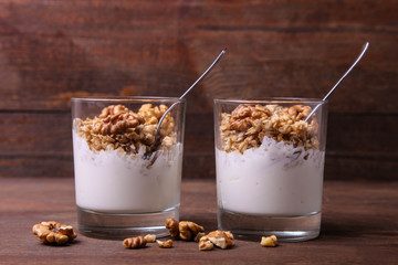 parfait dessert with nuts