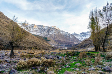 Obraz premium Beautiful valley in Atlas mountain by sunset, Morocco