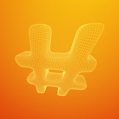 Hashtag icon. Concept of social media, micro blogging PR and popularity. Wireframe low poly mesh vector illustration