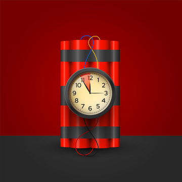 Bomb with timer realistic 3d vector illustration