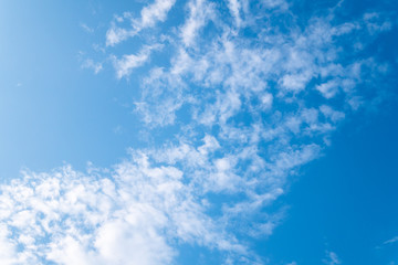 Blue Sky and Clouds. Daylight, mood. View, White clouds in the beautiful blue sky, Clouds in the blue sky. Oxygen, environment.