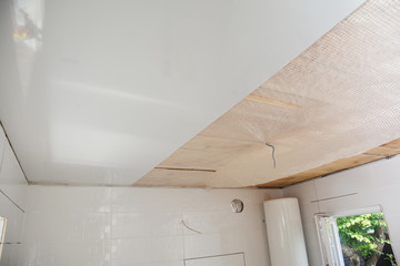 PVC Ceiling Panels, Cladding Installation. Installing, renovate, repair white PVC Ceiling Boards in...