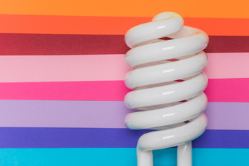 light bulb on colorful background
