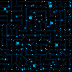 Circuit board pattern isolated on black  background. technology concept