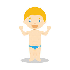 Sports cartoon vector illustrations: Body Building