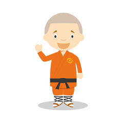Sports cartoon vector illustrations: Kung Fu