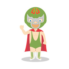 Sports cartoon vector illustrations: Wrestling