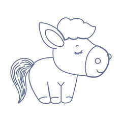 Isolated cute horse cartoon vector design