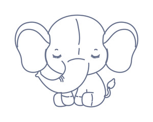 Isolated cute elephant cartoon vector design