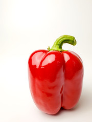 sweet Bulgarian red peppers isolated on white background.