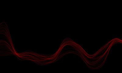 Abstract wave background. Music or technology concept illustration. Vector line design.