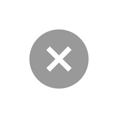 Fototapeta premium Close flat vector icon isolated on a white background.