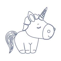 Isolated white unicorn cartoon vector design