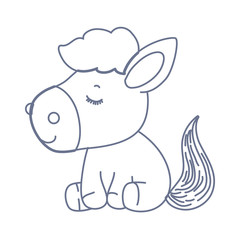 Isolated cute horse cartoon vector design