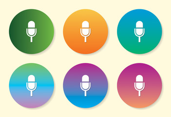 Microphone six color gradient icon design.