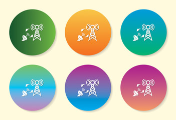 Network Synchronizing six color gradient icon design.