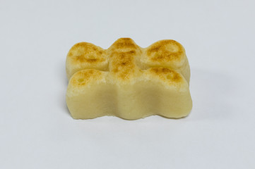 Marzipan from Toledo, sweet dessert made with almond, egg and sugar.