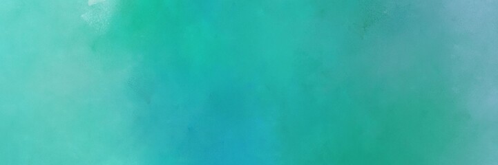 horizontal colorful vintage painting background texture with light sea green, medium aqua marine and cadet blue colors and space for text or image. can be used as header or banner