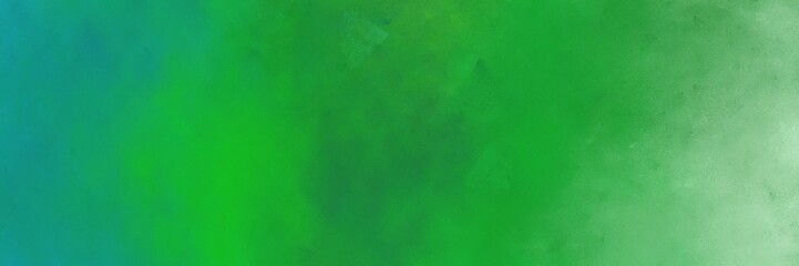 horizontal abstract painting background texture with forest green, dark sea green and medium sea green colors. free space for text or graphic