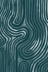 Dark Teal abstract striped watercolor background inspired by tribal body paint. Raster.