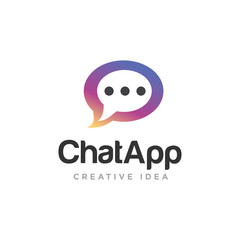 Chat Communication Logo Design Vector