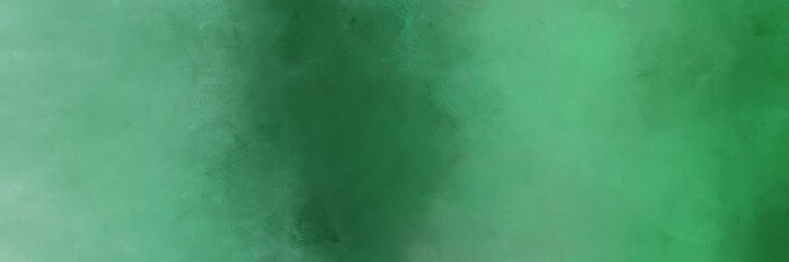 horizontal vintage abstract painted background with medium sea green, dark slate gray and forest green colors and space for text or image. can be used as header or banner