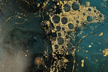 Acrylic color in water and oil. Macro Abstract texture background.