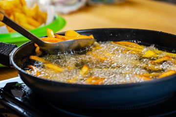 Frying french fries