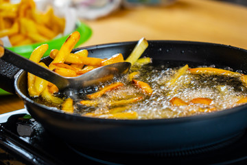 French Fries in a black pan