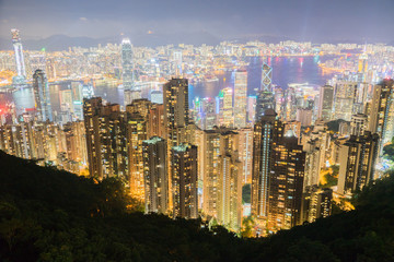 Fototapeta na wymiar ヴィクトリアピークから見える香港の夜景