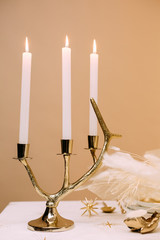romantic dinner candelabrum golden candlestick table decor