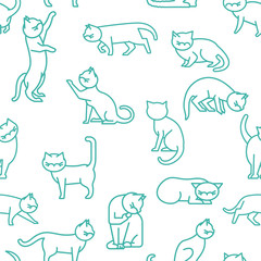 Cat seamless pattern