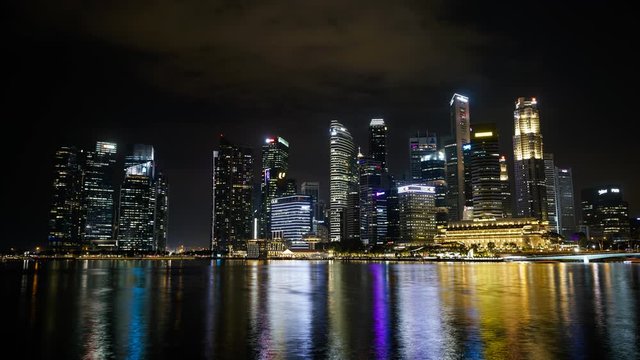 Timelapse des grattes ciel et du fleuve de Singapour