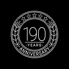 190 years anniversary logo template. 190th line art vector and illustration.