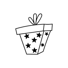 Vector icon of present box with shadow