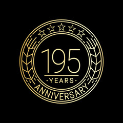 195 years anniversary logo template. 195th line art vector and illustration.